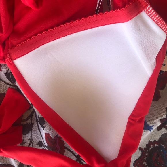 BAR III Retail $98 Paradise Red Plunging Cowlneck Tankini Hipsters XSmall - Picture 6 of 7